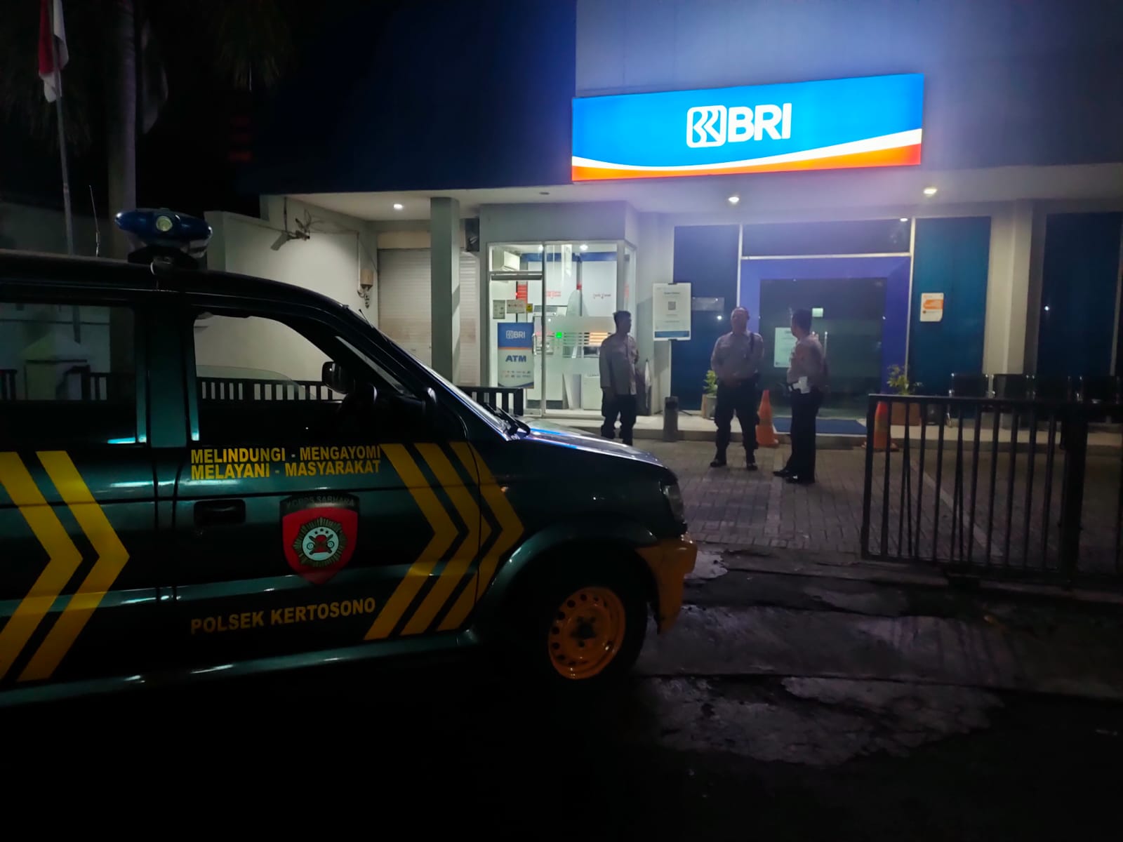 Cegah Tindak Kejahatan, Polsek Kertosono Lakukan Patroli Perbankan