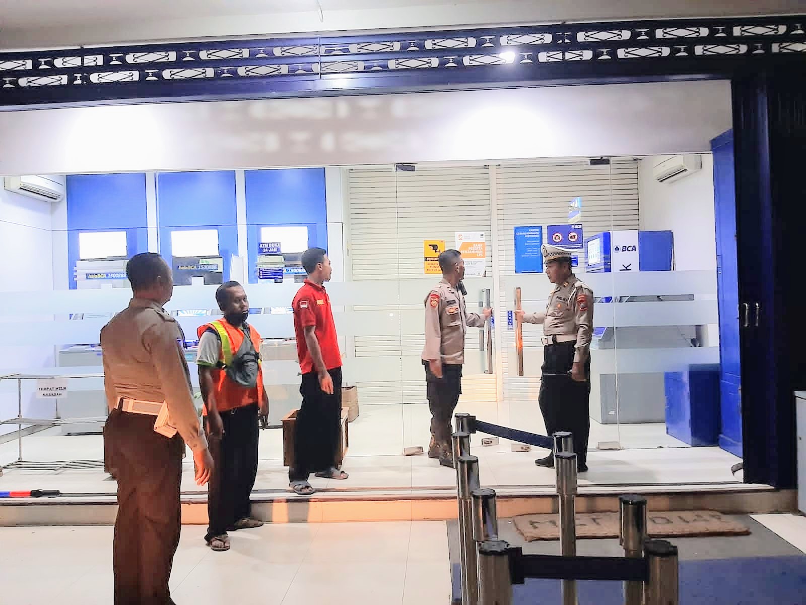 Cegah Tindak Kejahatan, Polsek Kertosono Lakukan Patroli Perbankan