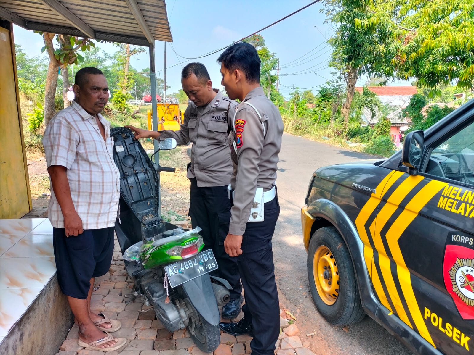 Antisipasi Gangguan Kamtibmas , Polsek Kertosono Gelar Razia Sajam