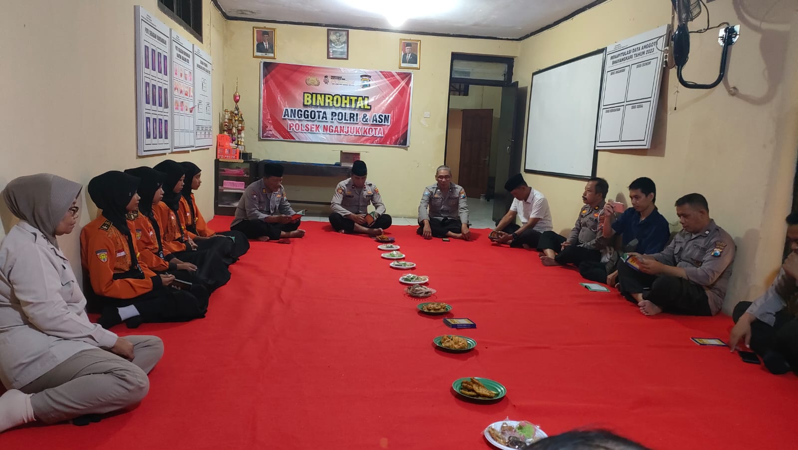 Giat Binrohtal Polsek Nganjuk Kota, Guna Tingkatkan Kualitas Keimanan dan Ketaqwaan Anggota