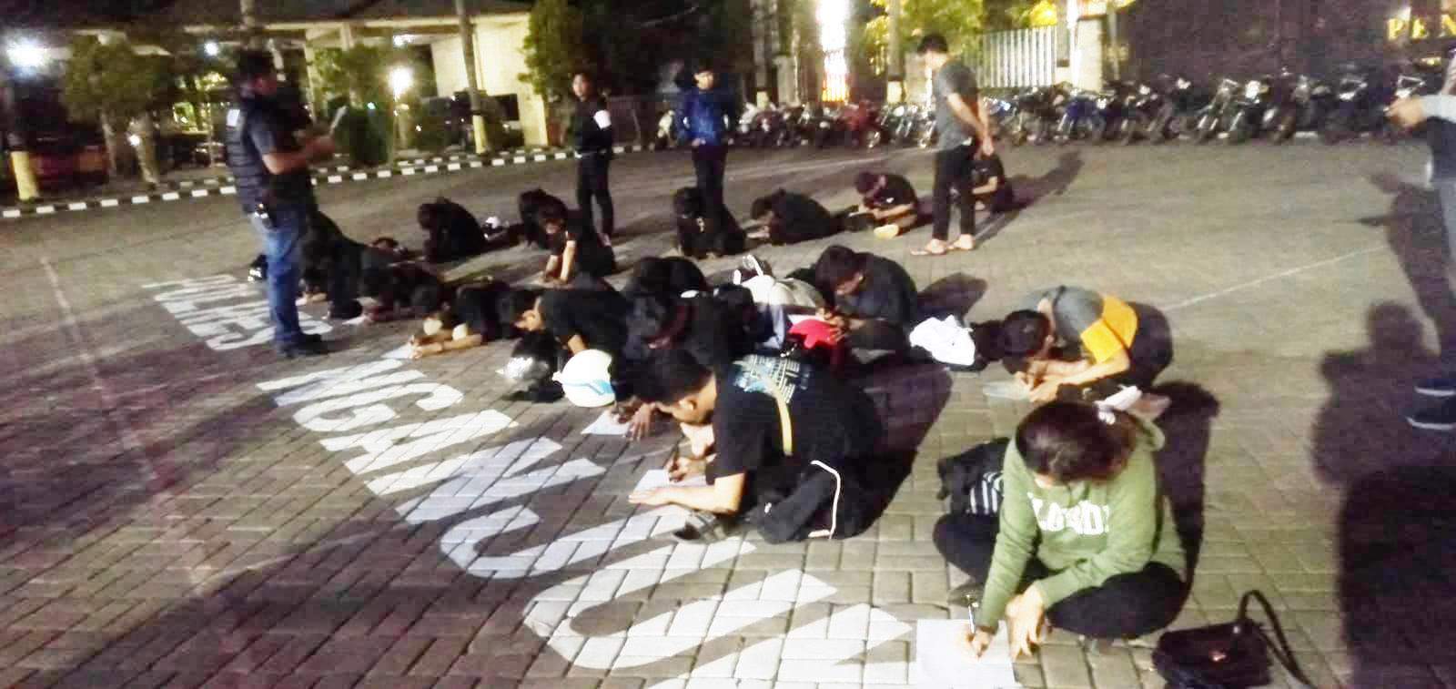 Tegas, Polres Nganjuk Amankan 19 Pemuda yang Nekat Konvoi saat Pengesahan Warga Baru PSHT