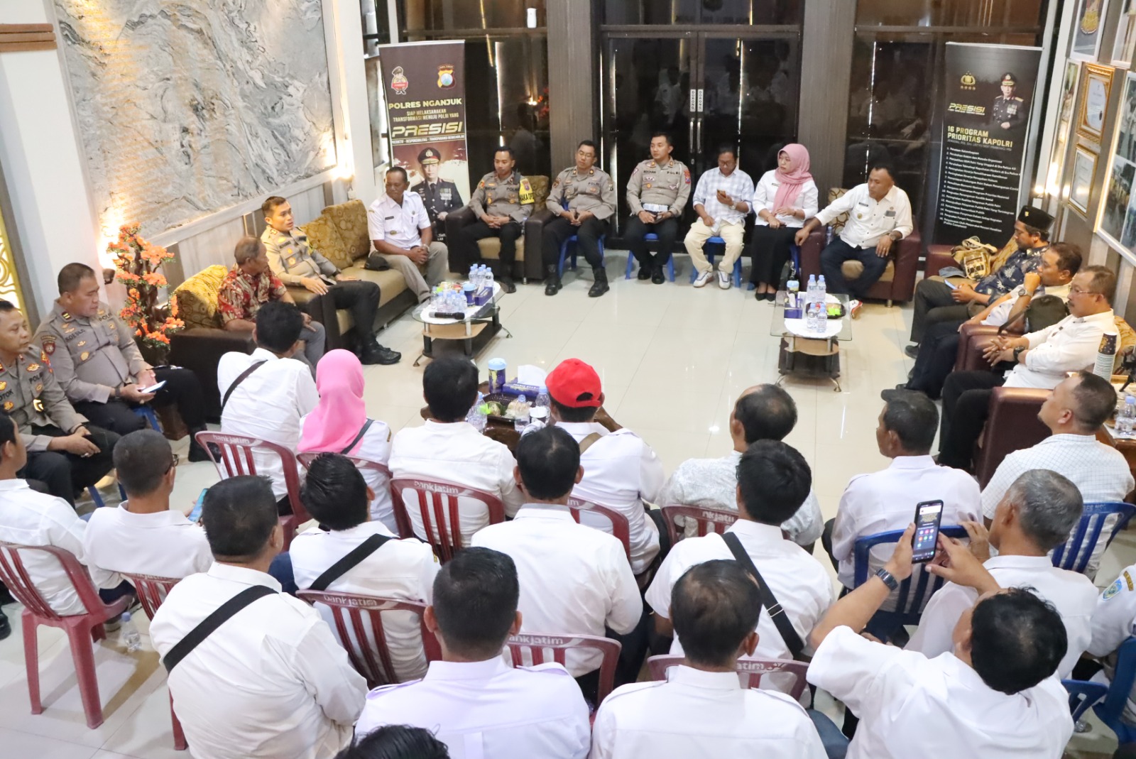 Silaturahmi bersama Kades Se – Kecamatan Wilangan dan Rejoso , Upaya Kapolres Nganjuk jaga Harkamtibmas Bersama Pemdes
