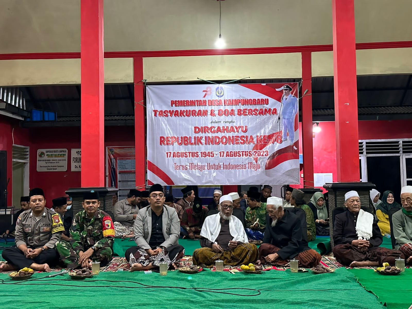 Bhabinkamtibmas Polsek Warujayeng Hadiri Tasyakuran HUT Kemerdekaan RI ke-78 Bersama Warga Kampungbaru