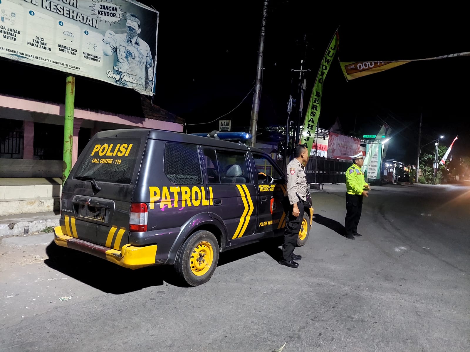 Patroli Blue Light Polsek Kertosono Cegah Tindak Kejahatan Saat Dini Hari