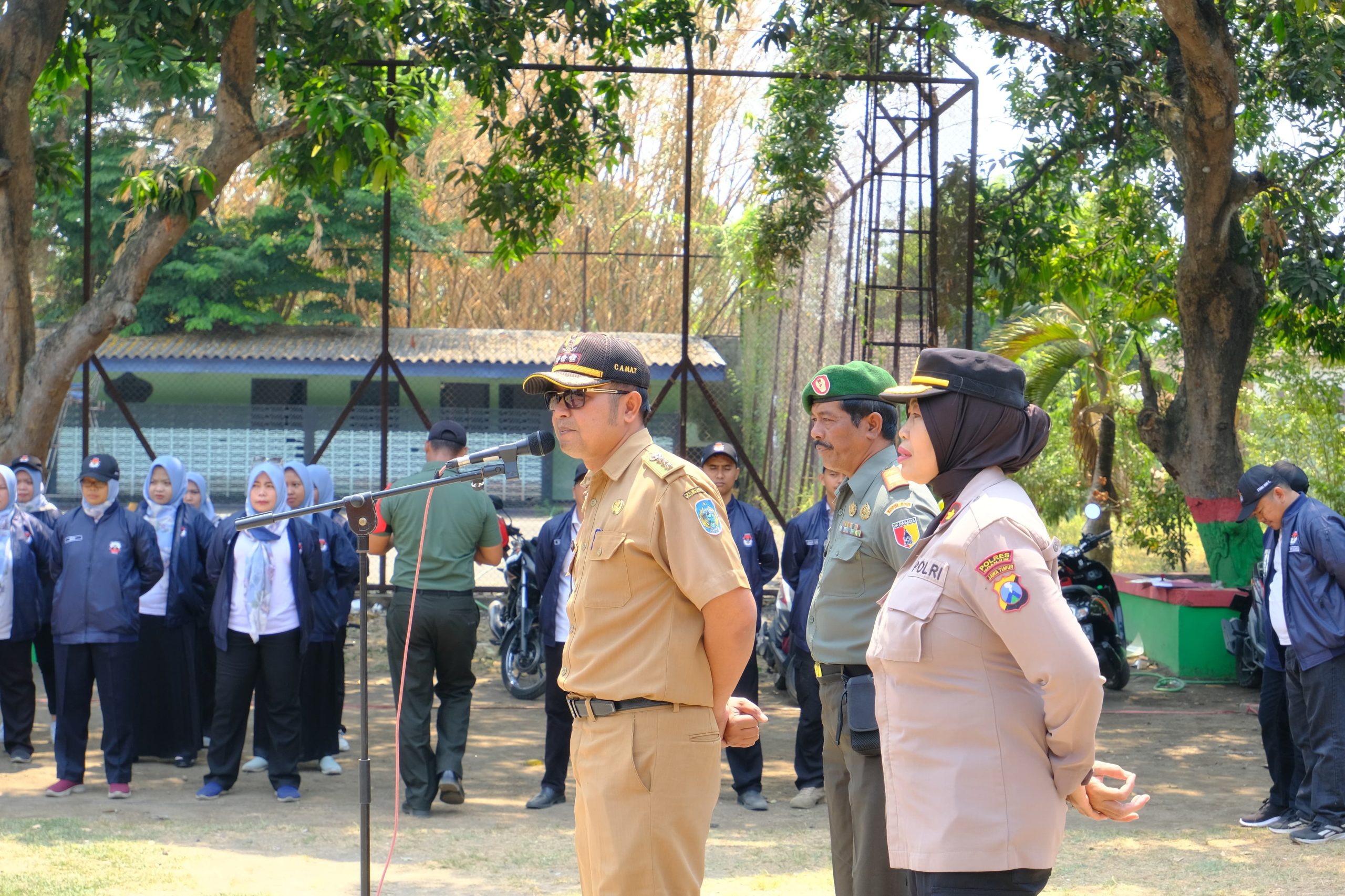 Polsek Kertosono Melaksanakan Pengamanan Kirab Pemilu Menyambut Demokrasi di Kecamatan Kertosono