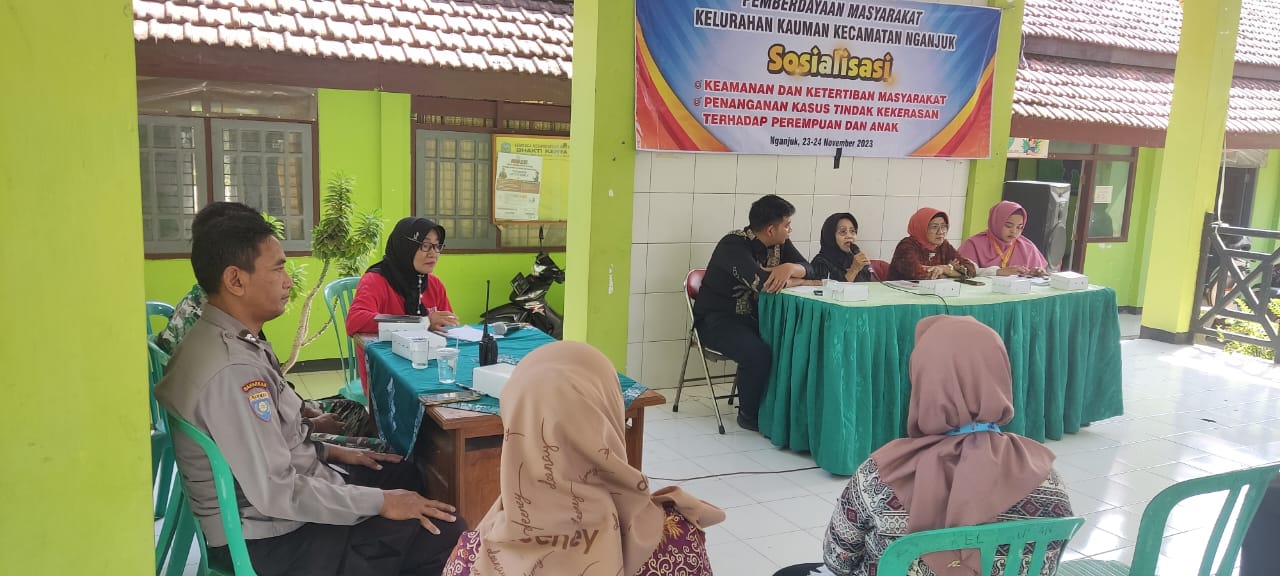 Bhabinkamtibmas Polsek Nganjuk Kota Hadiri Sosialisasi Pencegahan Kekerasan Terhadap Perempuan dan Anak
