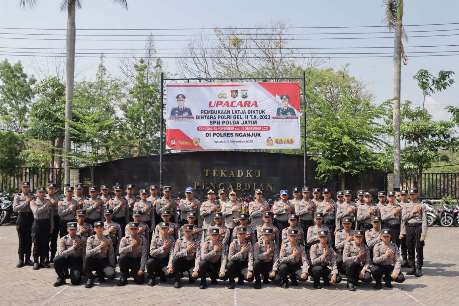 Polres Nganjuk Gelar Upacara Pembukaan Latihan Kerja 48 Siswa Diktuk Bintara Polri, Kapolres Ingatkan untuk Jaga Netralitas