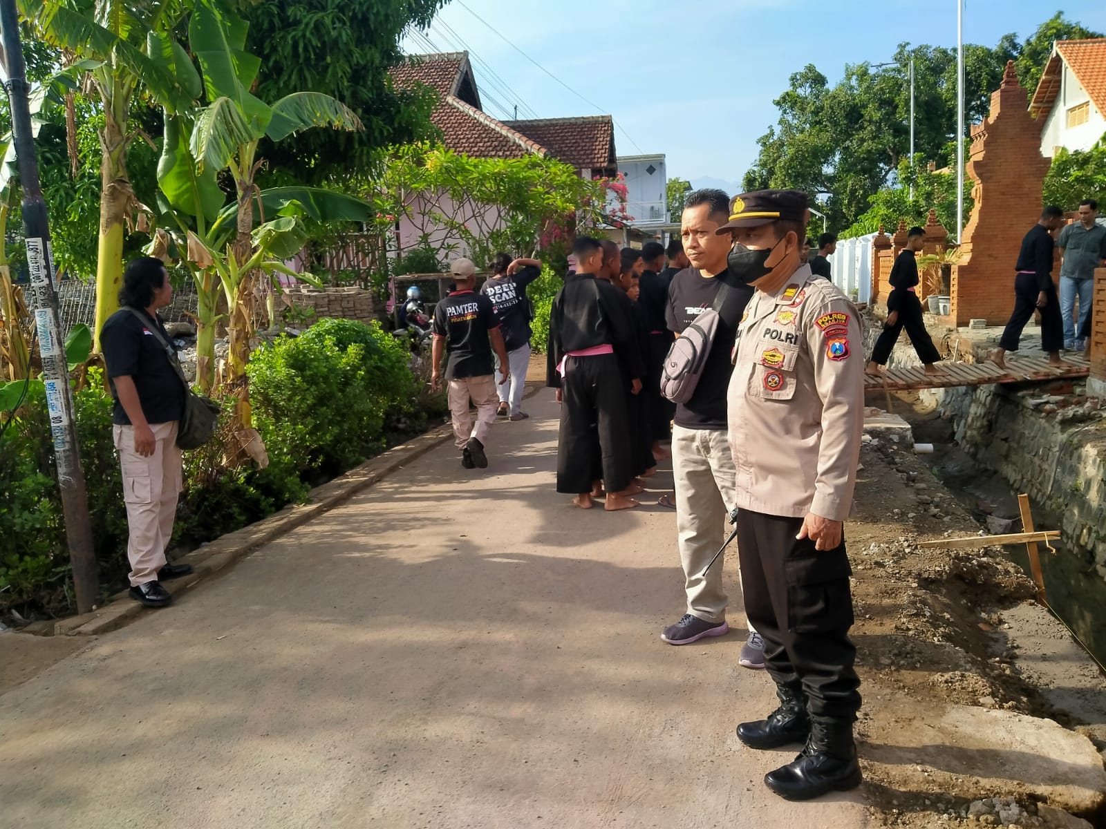 Kenaikan Sabuk Warga PSHT, Kapolsek Nganjuk Kota Pimpin Pengamanan