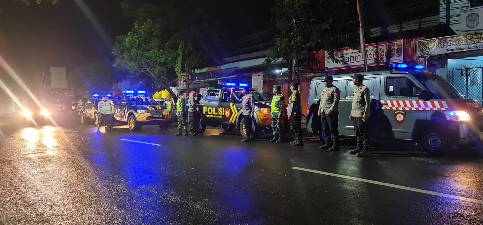 Siap Amankan Pergantian Tahun, Forkopimcam Tanjunganom Gelar Apel & Patroli Skala Besar