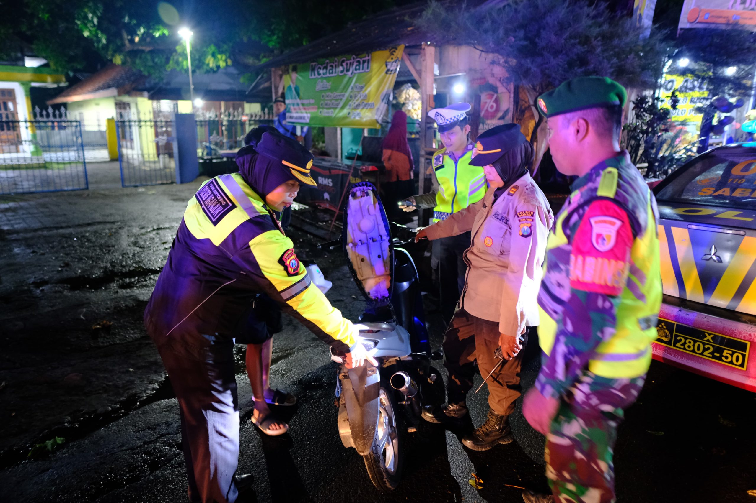 Polsek Kertosono Gelar Patroli Skala Besar Bersama 3 Pilar dan Gabungan Polsek Rayon 3