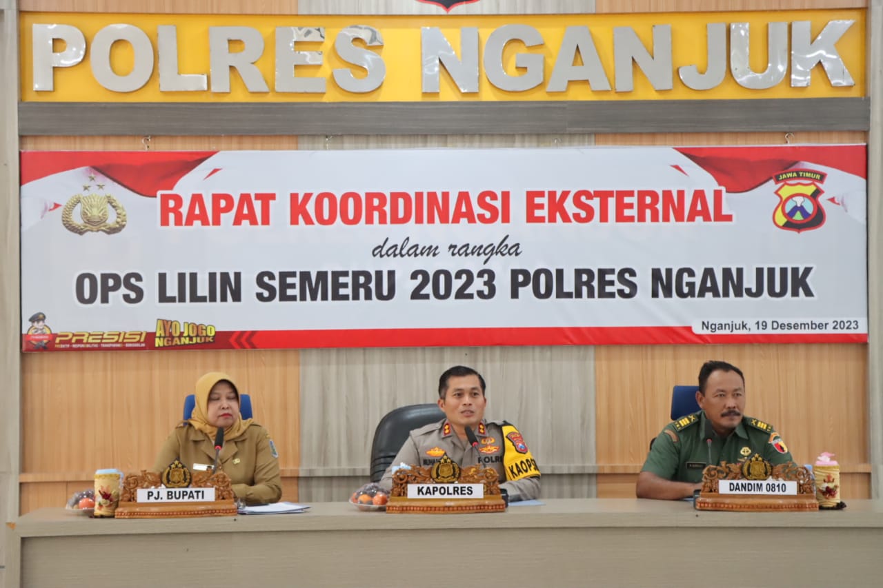Polres Nganjuk Gelar Rakor Lintas Sektoral, Rapatkan Barisan Jelang Nataru 2023
