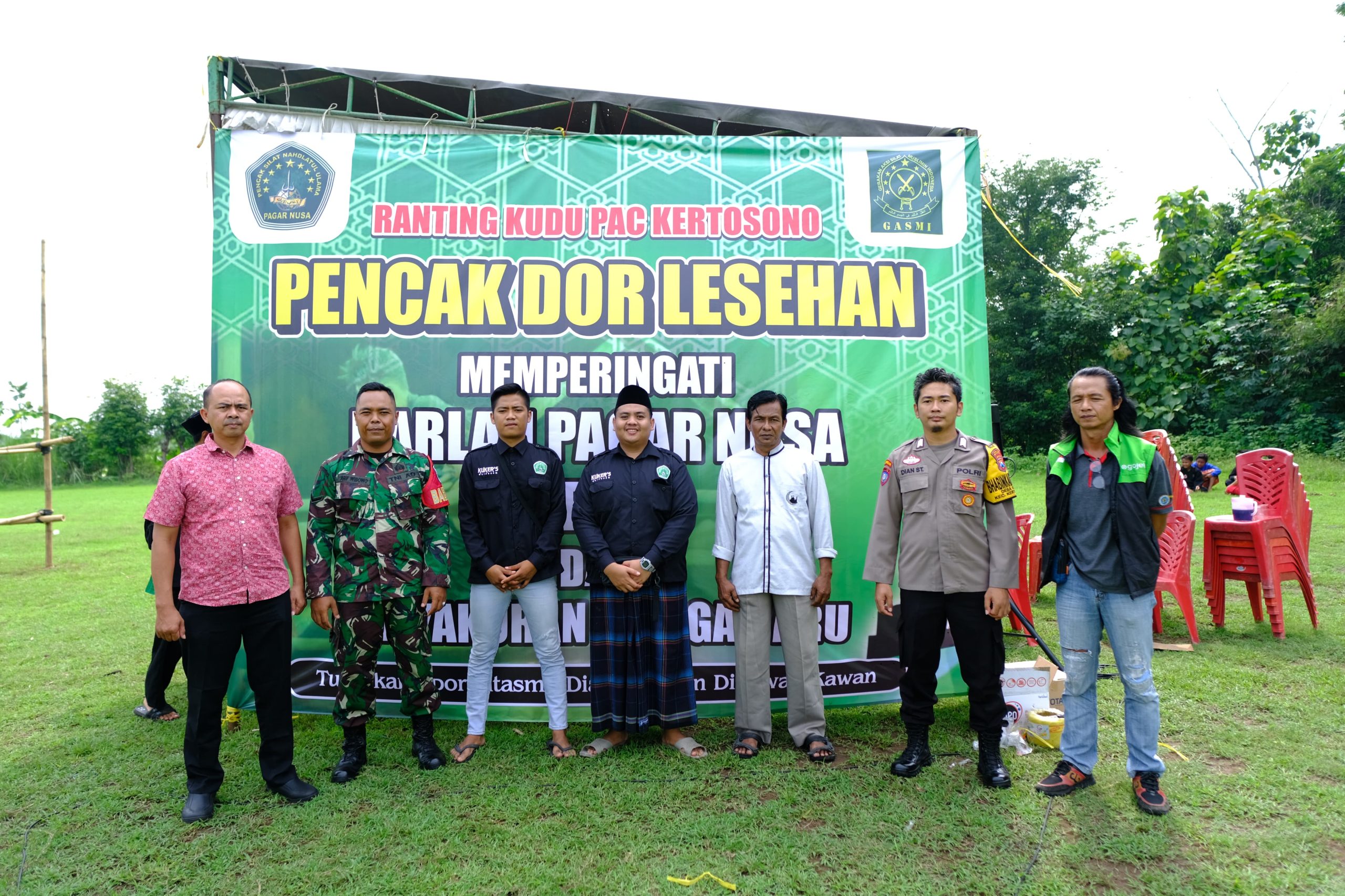 Polsek Kertosono Lakukan Giat Pengamanan Tasyakuran dan Harlah Perguruan Silat Pagar Nusa Ranting Kudu di Desa Kudu