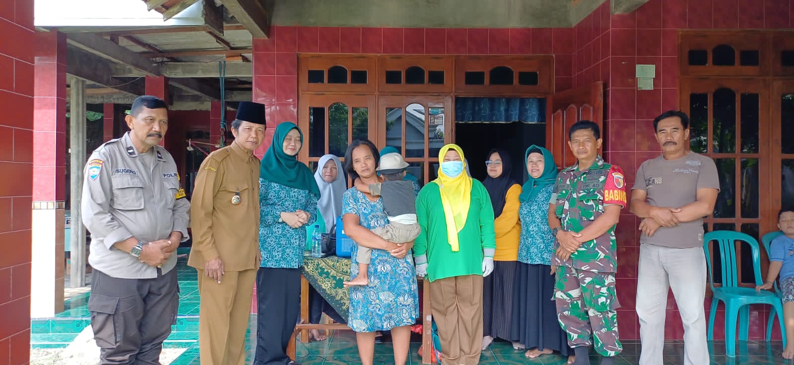 Bhabinkamtibmas Sidoharjo bersama Tiga Pilar Monitoring Pelaksanaan PIN Polio