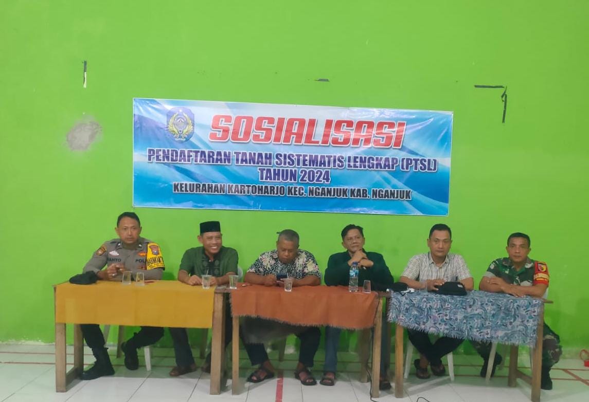 Bhabinkamtibmas Polsek Nganjuk Kota Hadiri Sosialisasi Pendaftaran Tanah Sistematis Lengkap (PTSL)