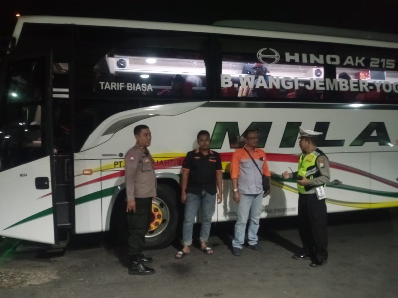 Antisipasi Aksi Kriminalitas dan Premanisme Patroli Polsek Nganjuk Kota Sambangi Terminal