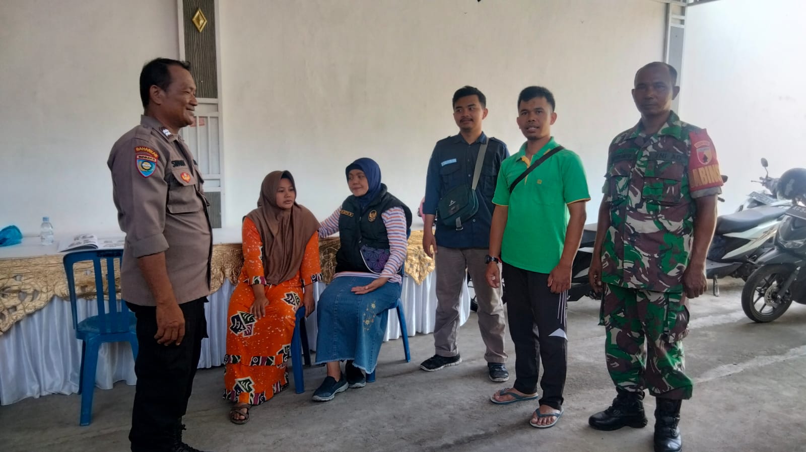 Bhabinkamtibmas, PPS, Babinsa, dan Kakel Kelurahan Begadung Bersinergi Sukseskan Pemilu 2024