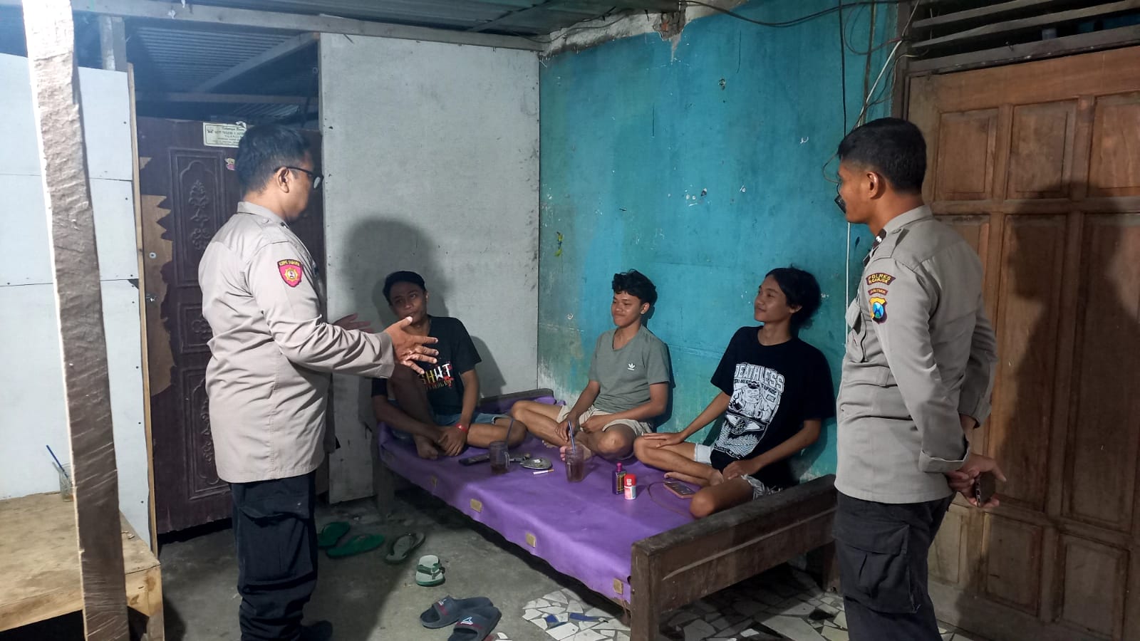 Patroli Dialogis Ka SPKT Polsek Jatikalen, Ajak Peran Pemuda Dalam Menjaga Kondusifitas Katibmas