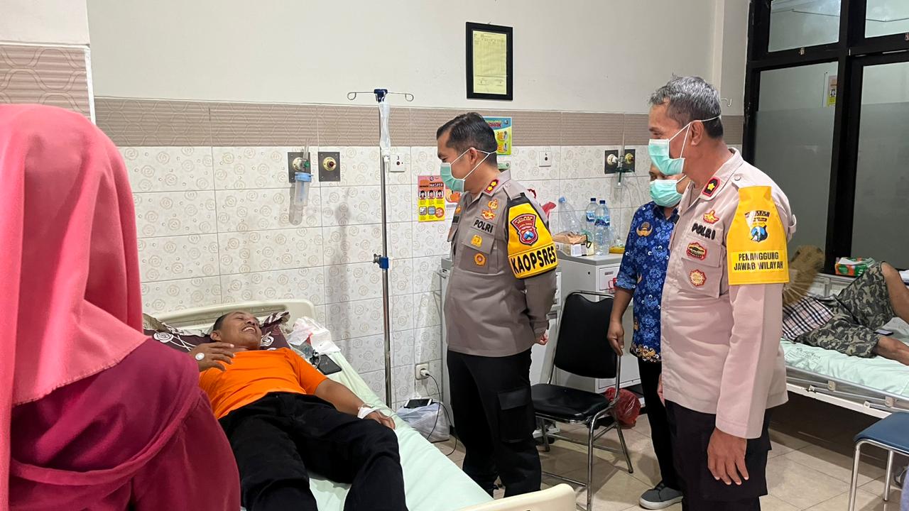 Kapolres Nganjuk Kunjungi Petugas PKD dan KPPS yang Dirawat Pasca Pemungutan dan Penghitungan Suara