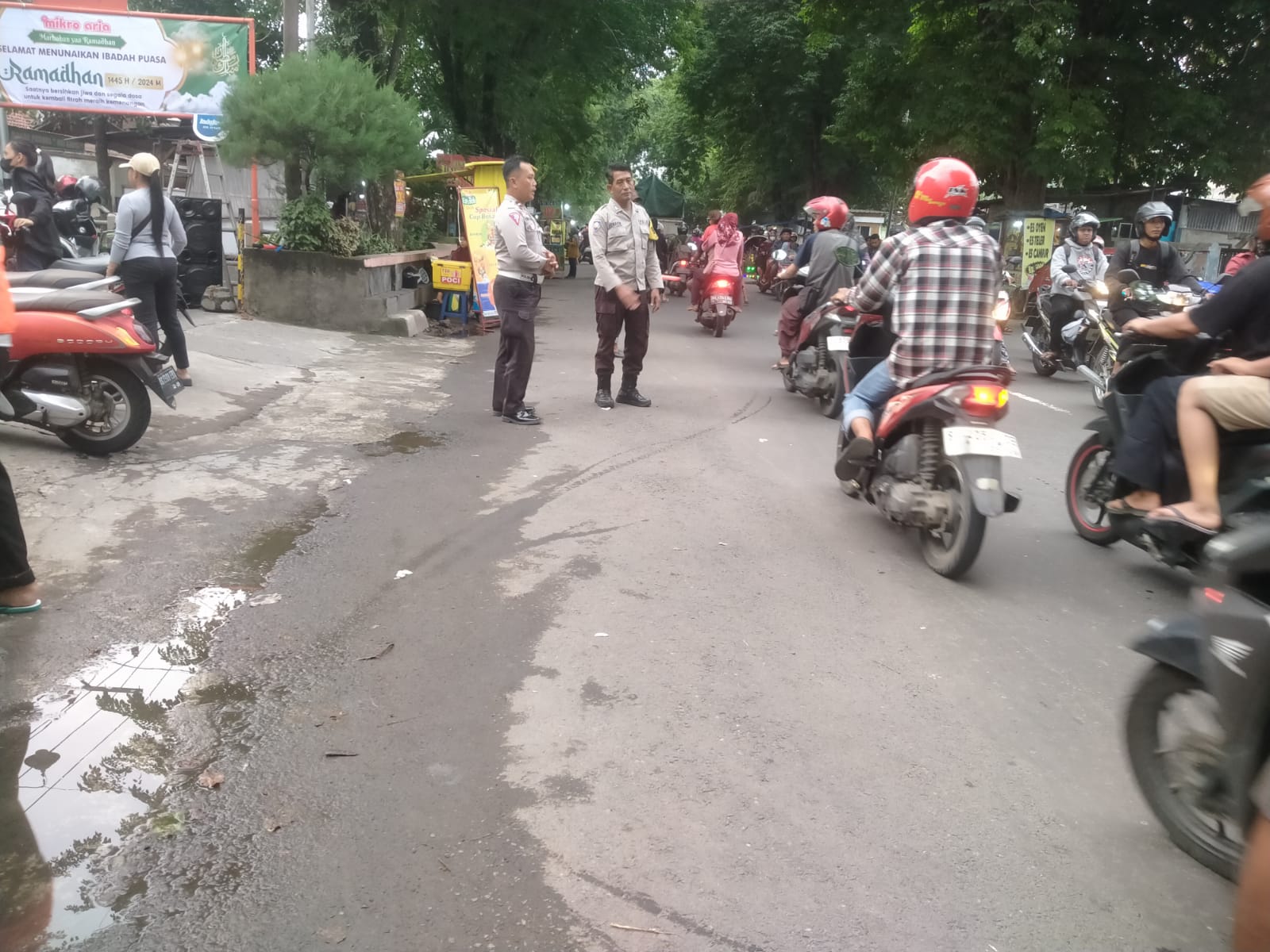 Cegah Kemacetan Polsek Kertosono Patroli Jelang Buka Puasa