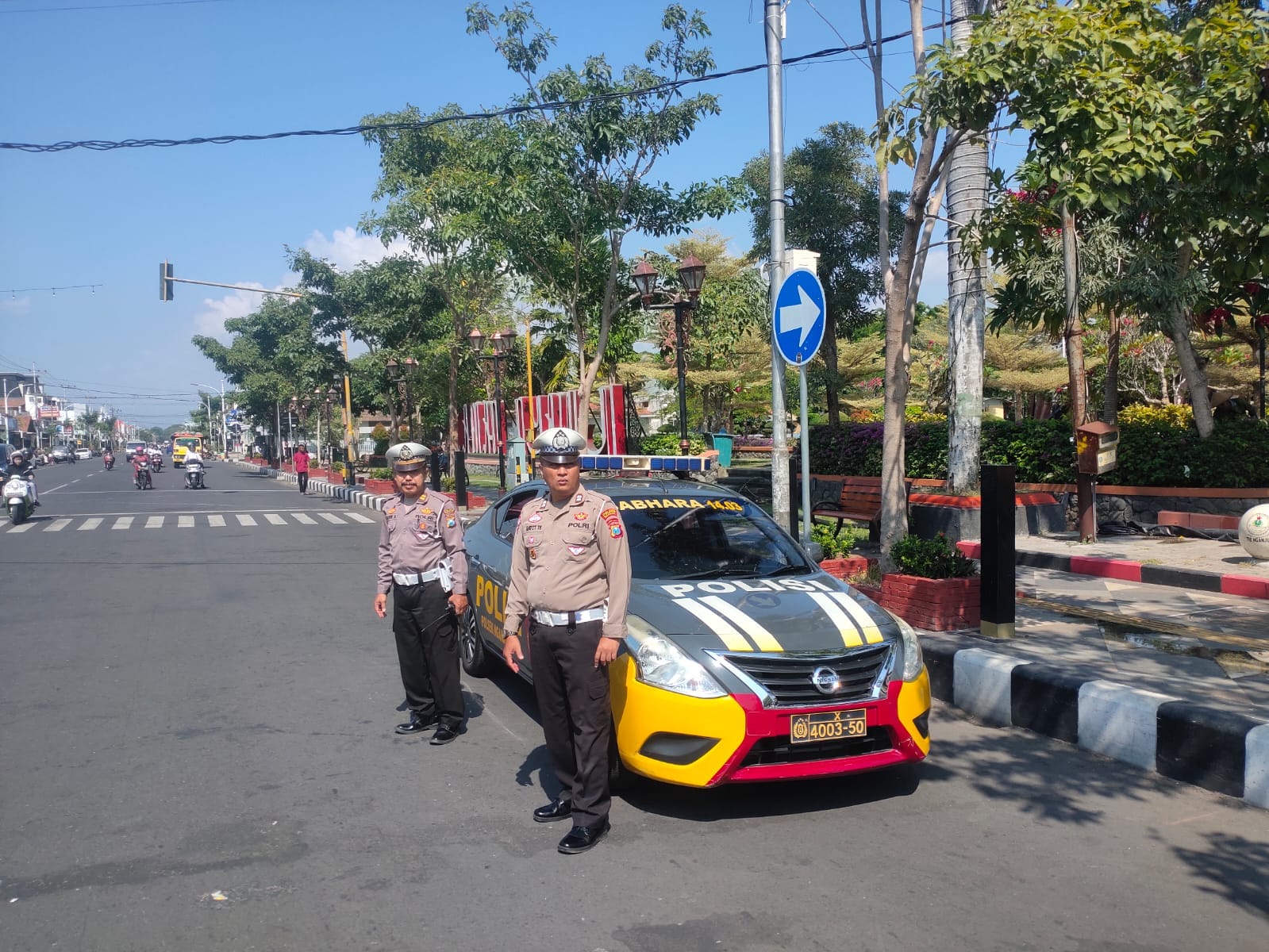 Unit Lantas Polsek Nganjuk Kota Gelar Pemantauan Arus Lalu Lintas