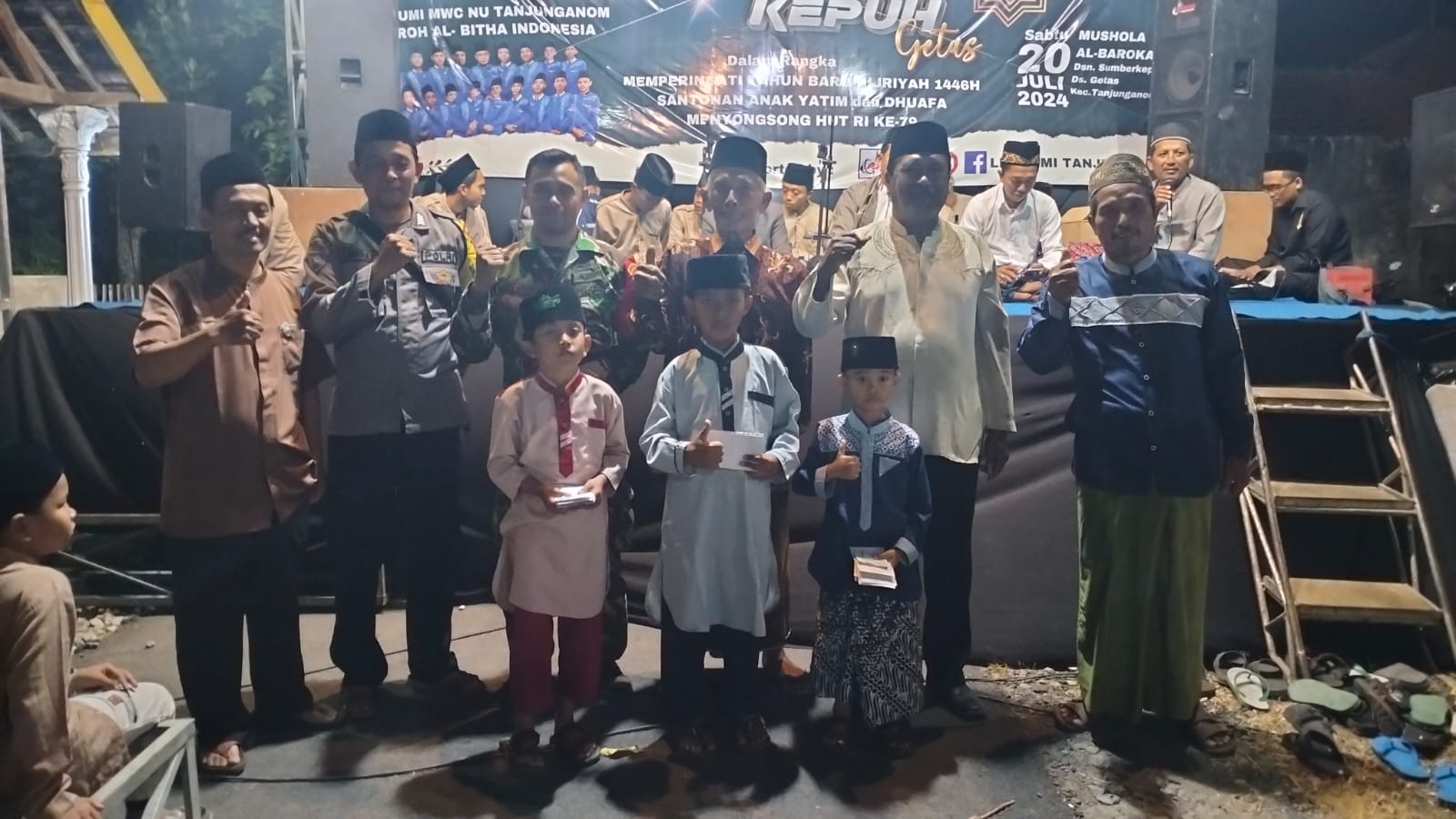 Santunan Anak Yatim di Getas Dihadiri Bhabinkamtibmas Polsek Warujayeng