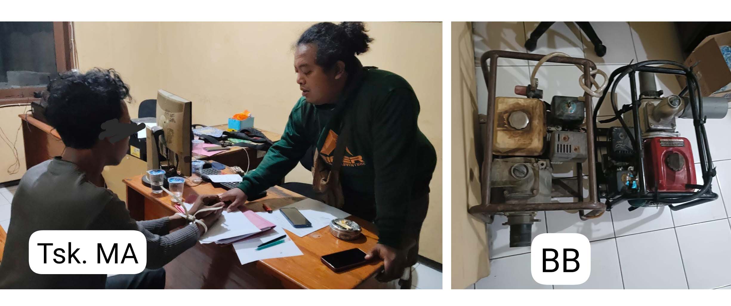 Polres Nganjuk Tangkap Komplotan Pencuri Pompa Air Irigasi di Kecamatan Baron, Tanjunganom, dan Patianrowo