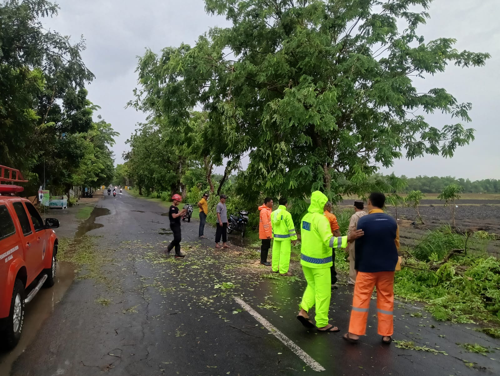 Kapolres Nganjuk Apresiasi Penanganan Cepat Pohon Tumbang di Rejoso