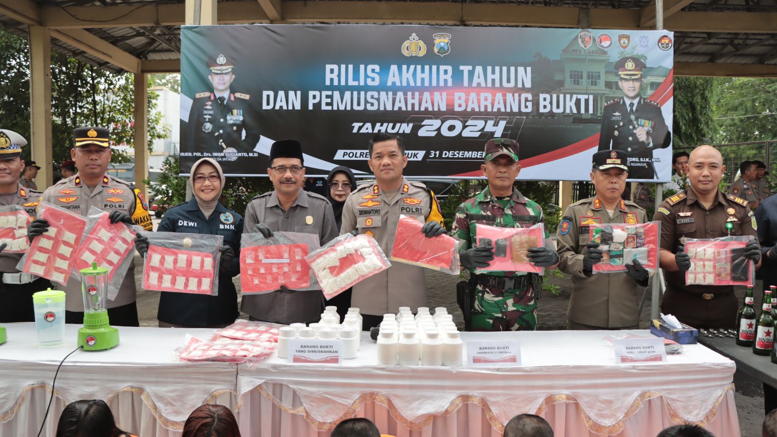 Polres Nganjuk Bongkar Jaringan Peredaran Narkotika di Tanjunganom dan Kediri