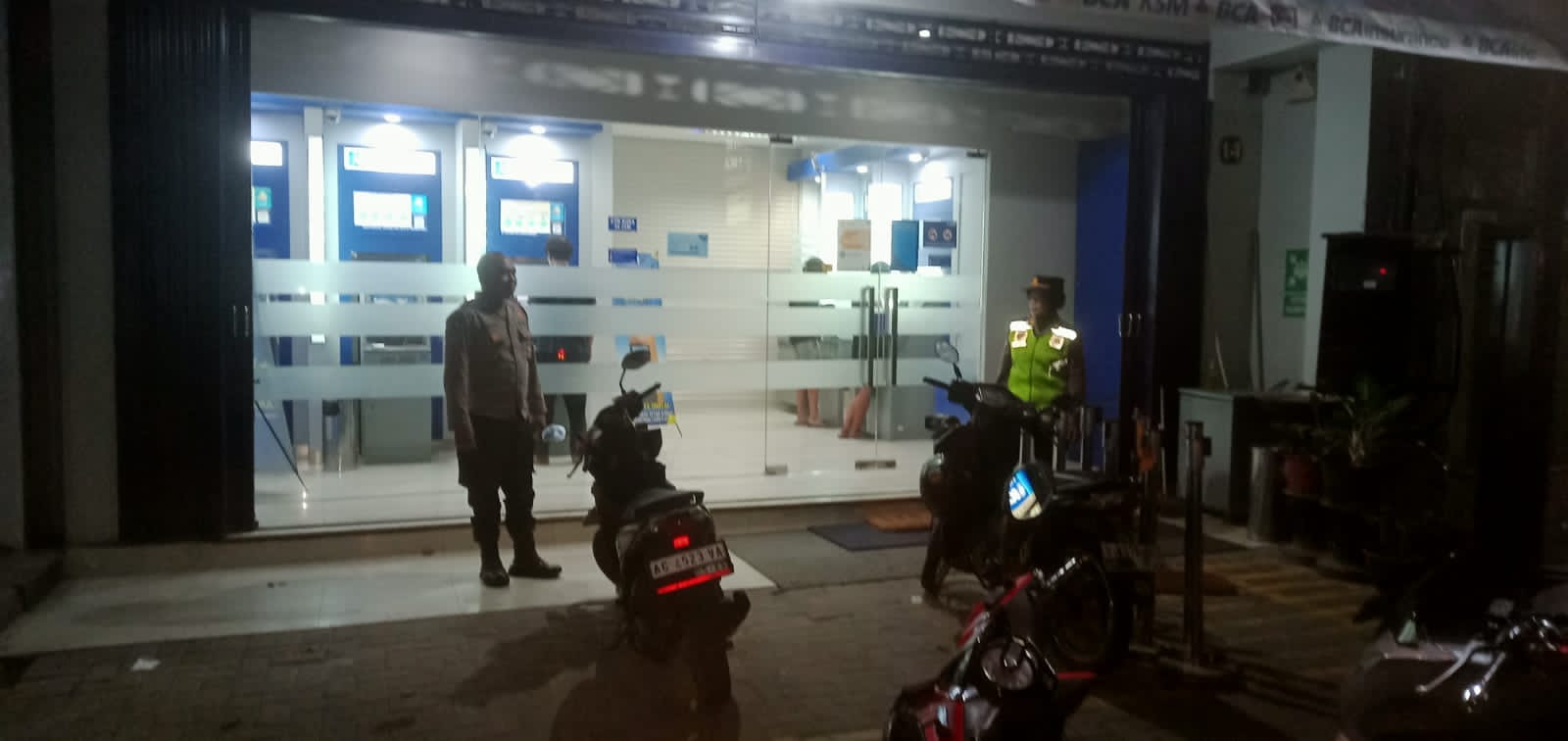 Cegah Tindak Kejahatan, Polsek Kertosono Lakukan Patroli Perbankan