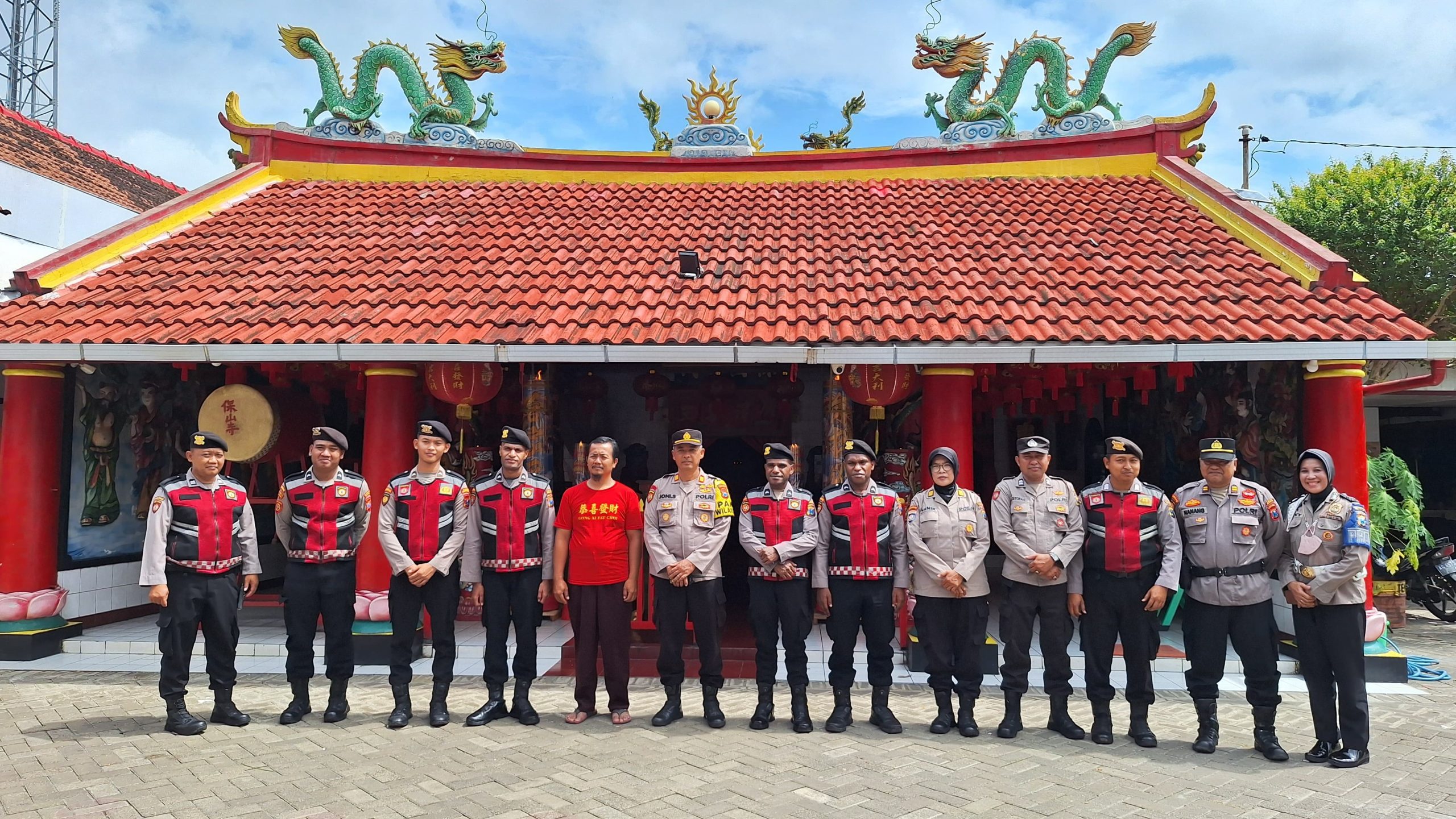 Polsek Kertosono Siagakan Personil Jaga Kamtibmas saat Perayaan Imlek