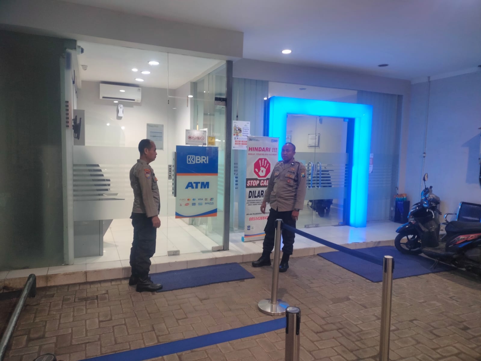 Cegah Tindak Kejahatan di ATM Patroli Polsek Kertosono Berikan Himbauan Kamtibmas