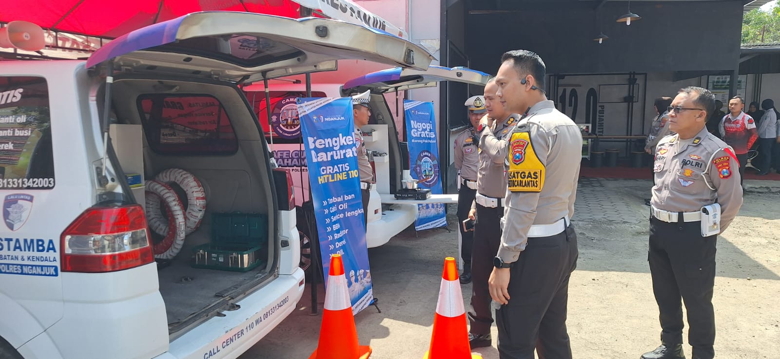 Mudik Auto Nyaman! Satlantas Polres Nganjuk Hadirkan Cafe & Bengkel Gratis