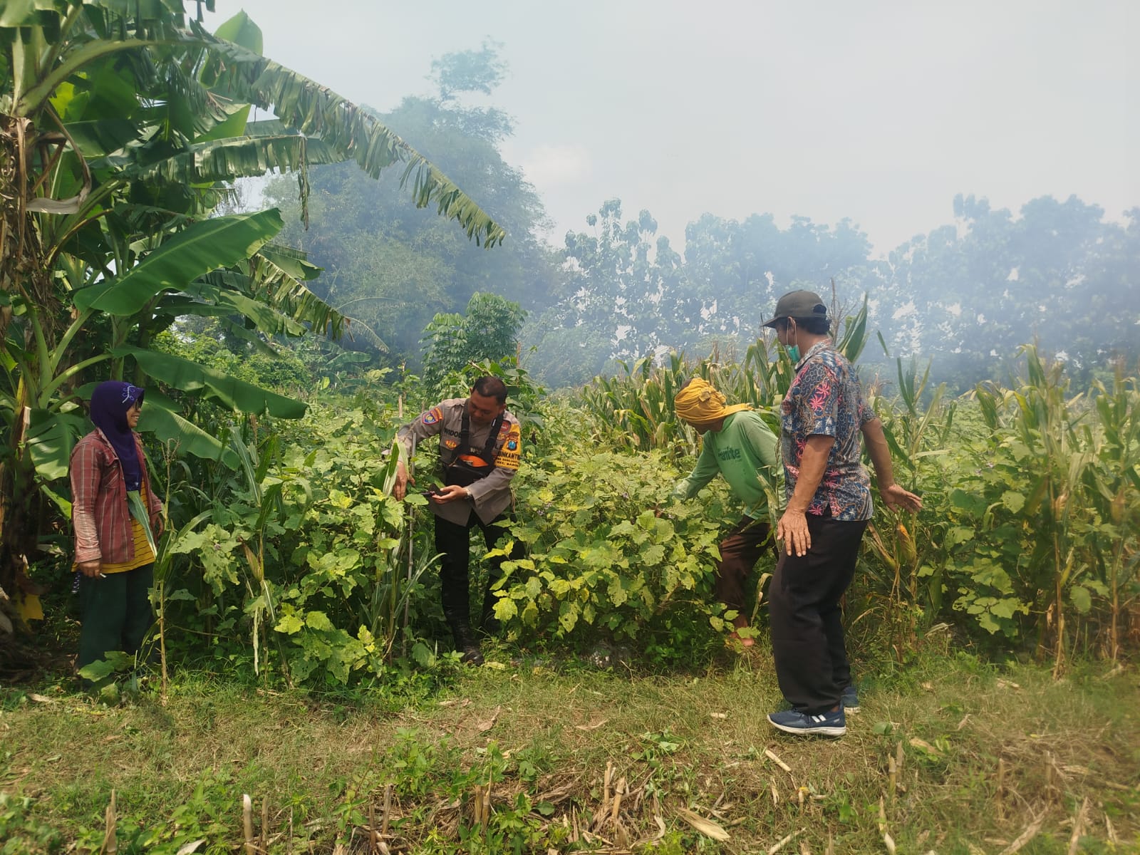 Dukung Ketahanan Pangan, Polsek Baron Pantau Pemanfaatan Lahan Pekarangan