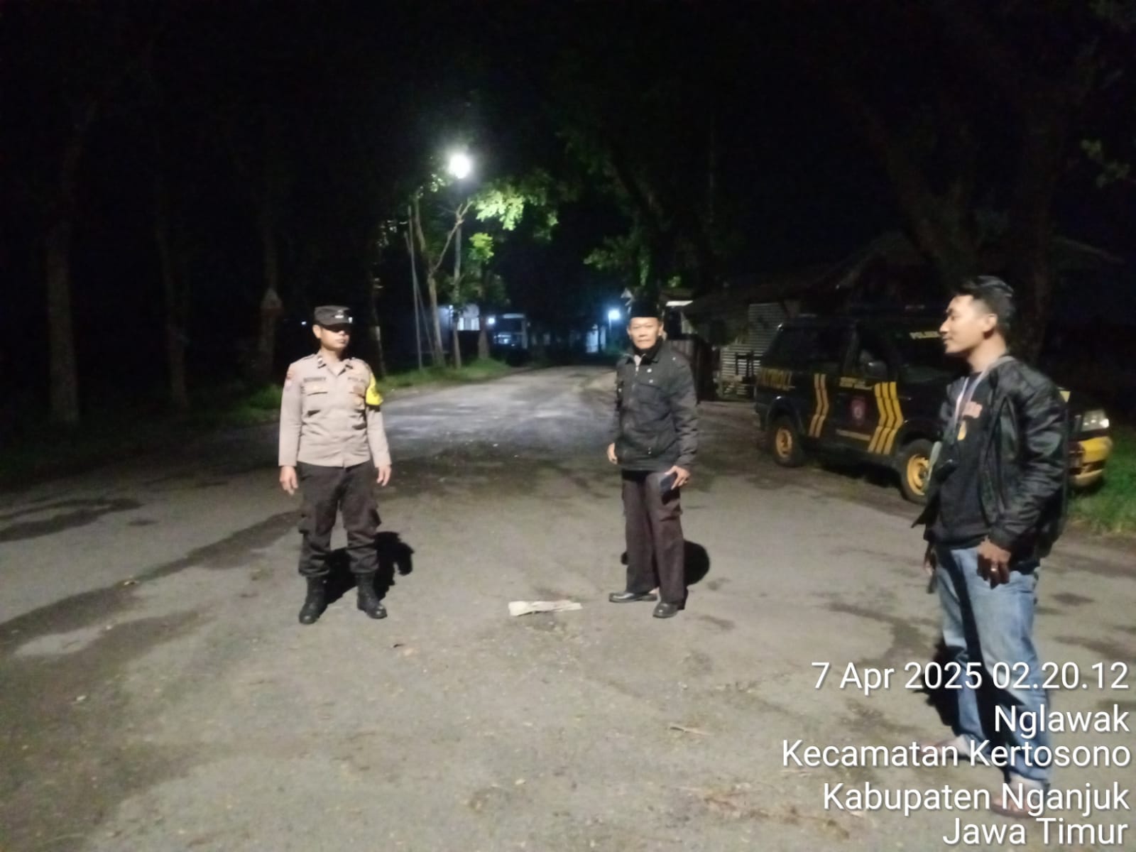 Polsek Kertosono Gelar Patroli Blue Light Antisipasi Gesekan Antar Perguruan Silat