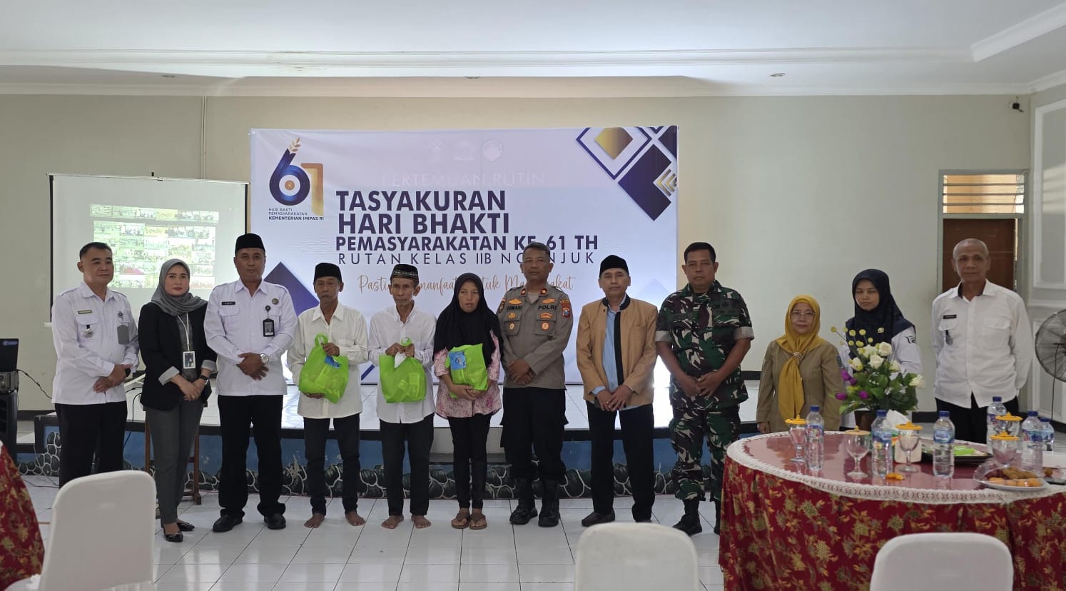 Kapolsek Nganjuk Kota Hadiri Tasyakuran Hari Bhakti Pemasyarakatan ke-61 di Rutan Kelas IIB Nganjuk