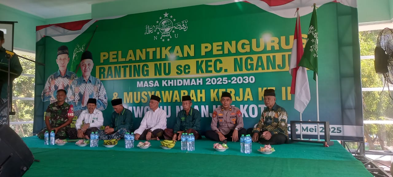 Kanit Samapta Polsek Nganjuk Kota Hadiri Pelantikan Pengurus Ranting NU dan Musker II MWC NU Nganjuk Kota