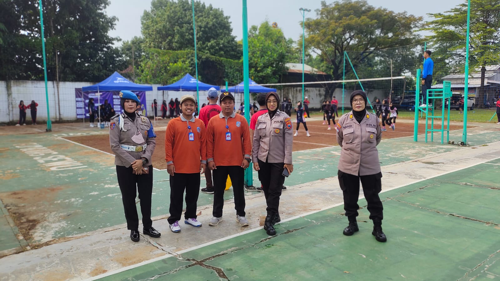 Cegah Gangguan Kamtibmas Polsek Kertosono Gelar Pengamanan Lomba Bola Voli
