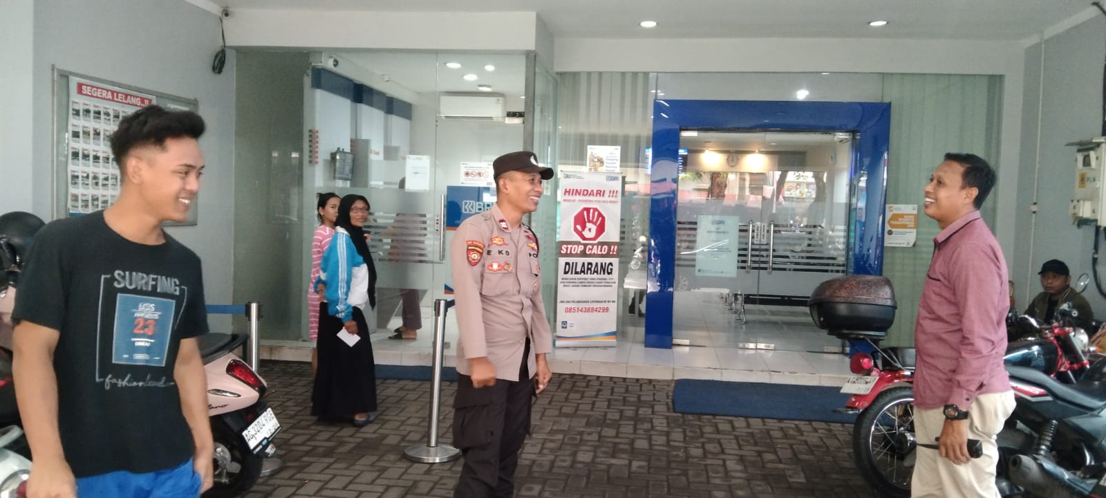 Cegah Tindak Kejahatan di ATM Patroli Polsek Kertosono Berikan Himbauan Kamtibmas