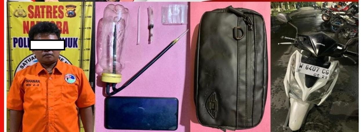 Satresnarkoba Polres Nganjuk Tangkap Pengedar Sabu Asal Sampang di Kamar Kos