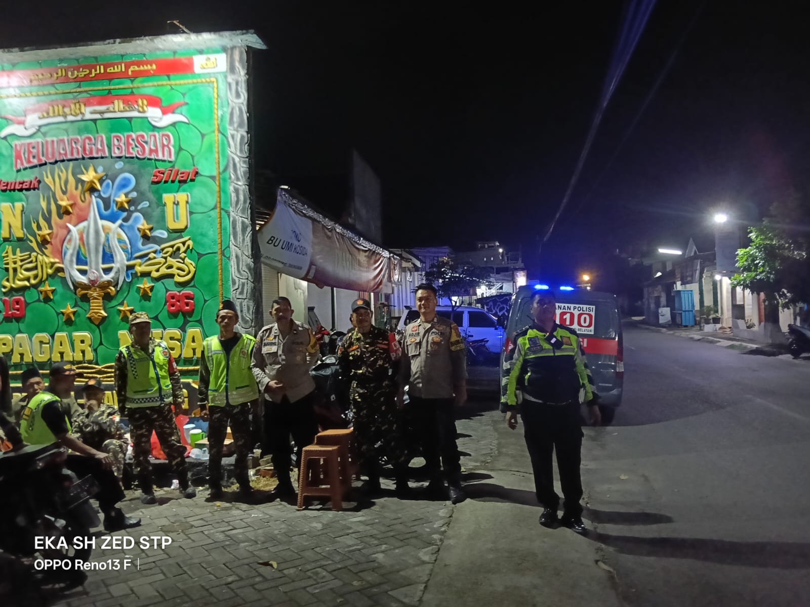 Ciptakan Malam Kondusif, Polsek Warujayeng Gelar Patroli Blue Light di Jalur Utama