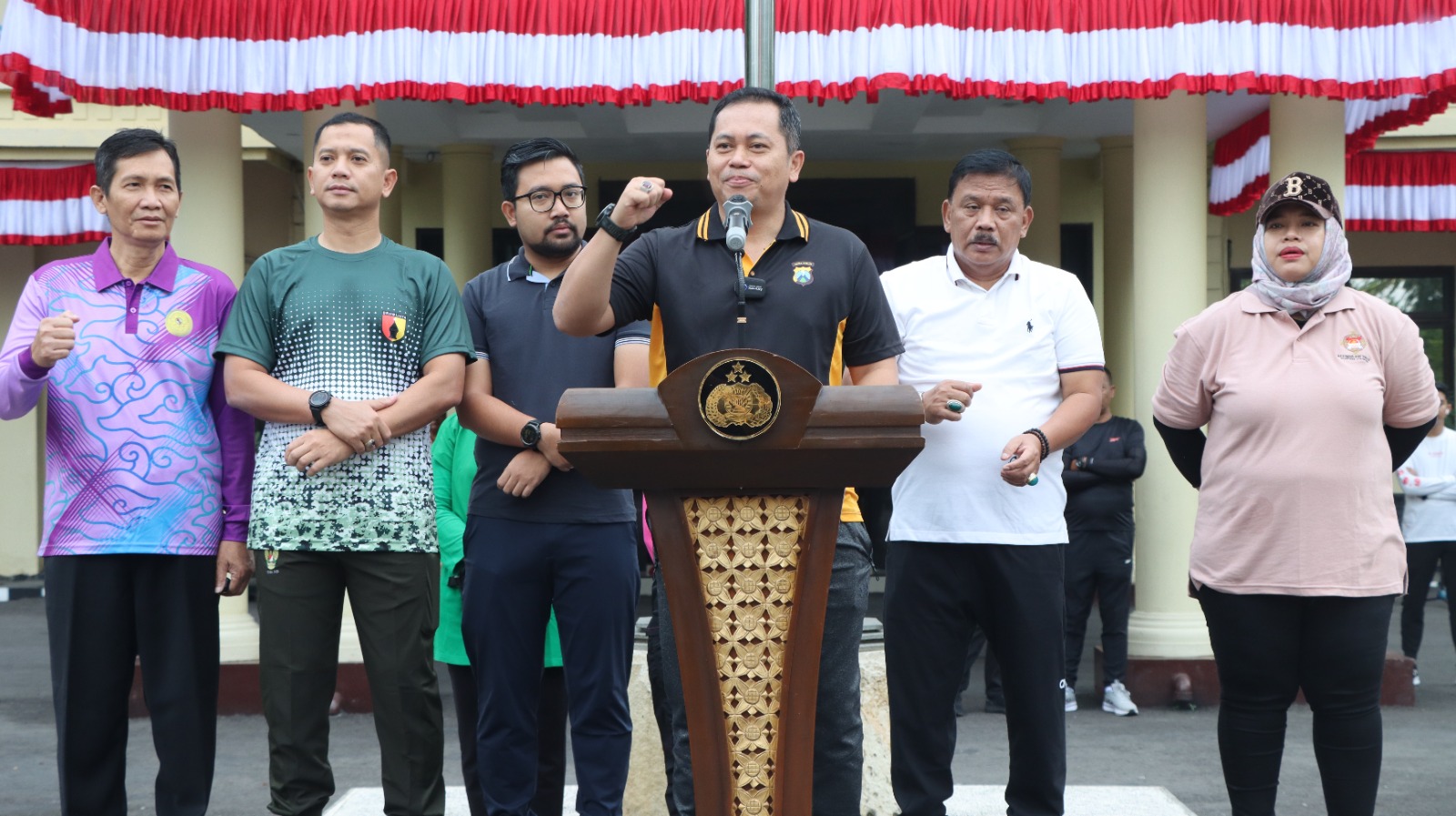 Sinergi Forkopimda Nganjuk Semarakkan Olahraga Bersama Sambut Hari Bhayangkara ke-79
