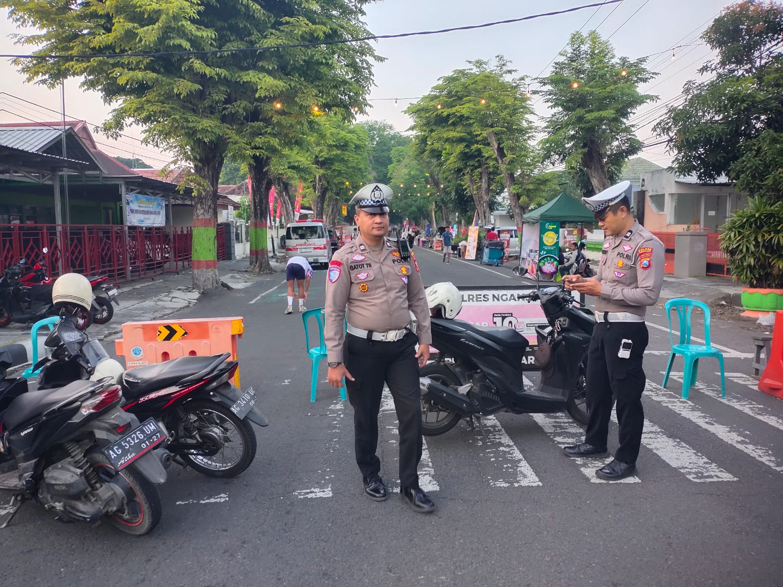 Polsek Nganjuk Kota Amankan Jalur Car Free Day di Seputaran Alun-Alun Nganjuk