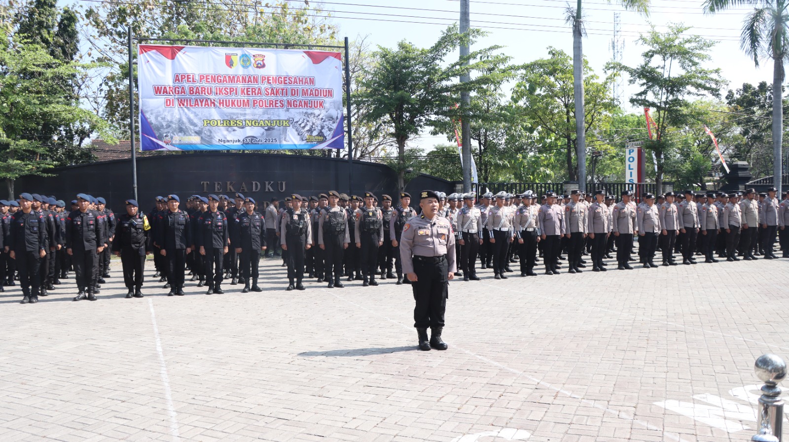 Apel Pengamanan Pengesahan IKSPI, Kapolres Nganjuk Tegaskan Kesiapan Personel Jaga Kamtibmas