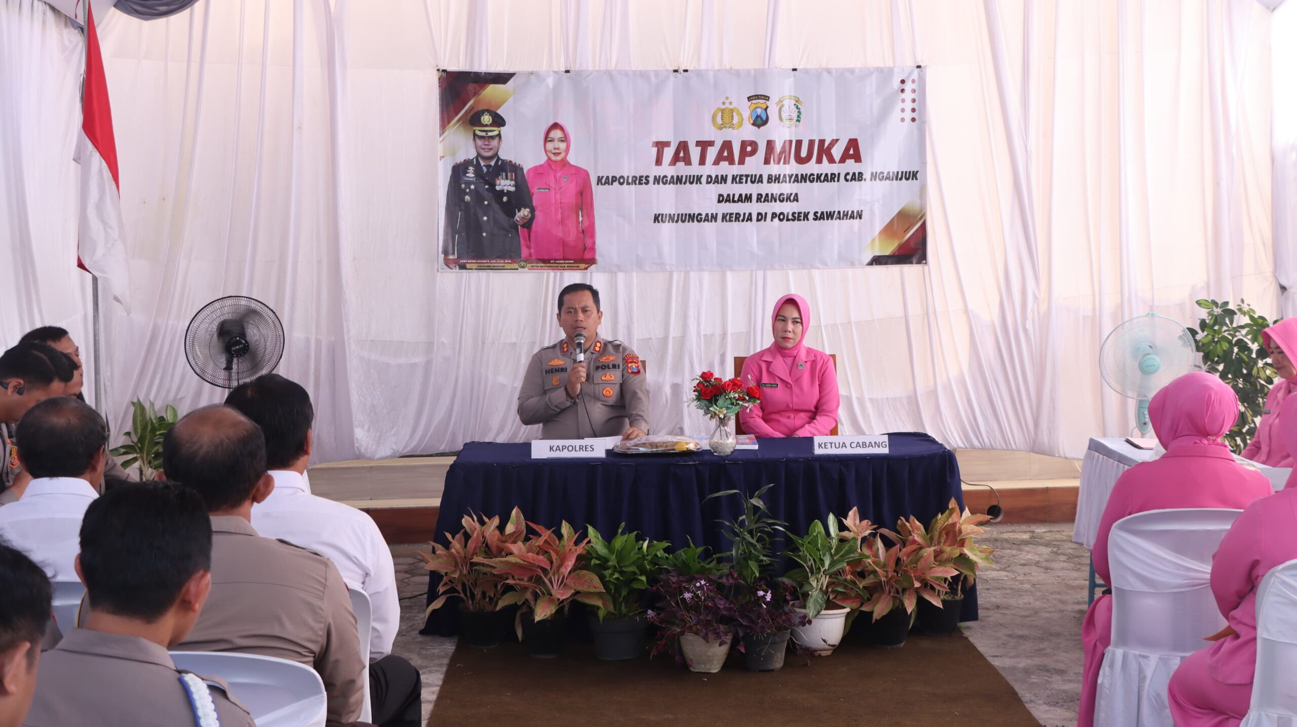 Kuatkan Moral Personel, Kapolres Nganjuk Tinjau Langsung Kinerja Polsek Sawahan