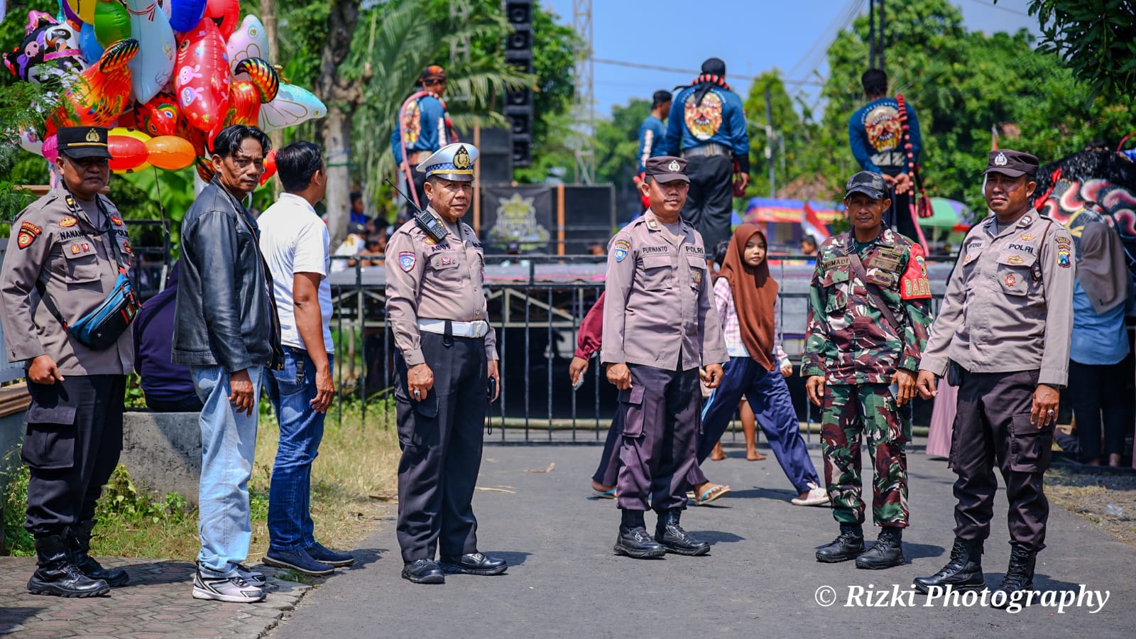 Polsek Kertosono Gelar Pengamanan Giat Kesenian Jaranan Manggolo Putro dalam Rangka PHBN