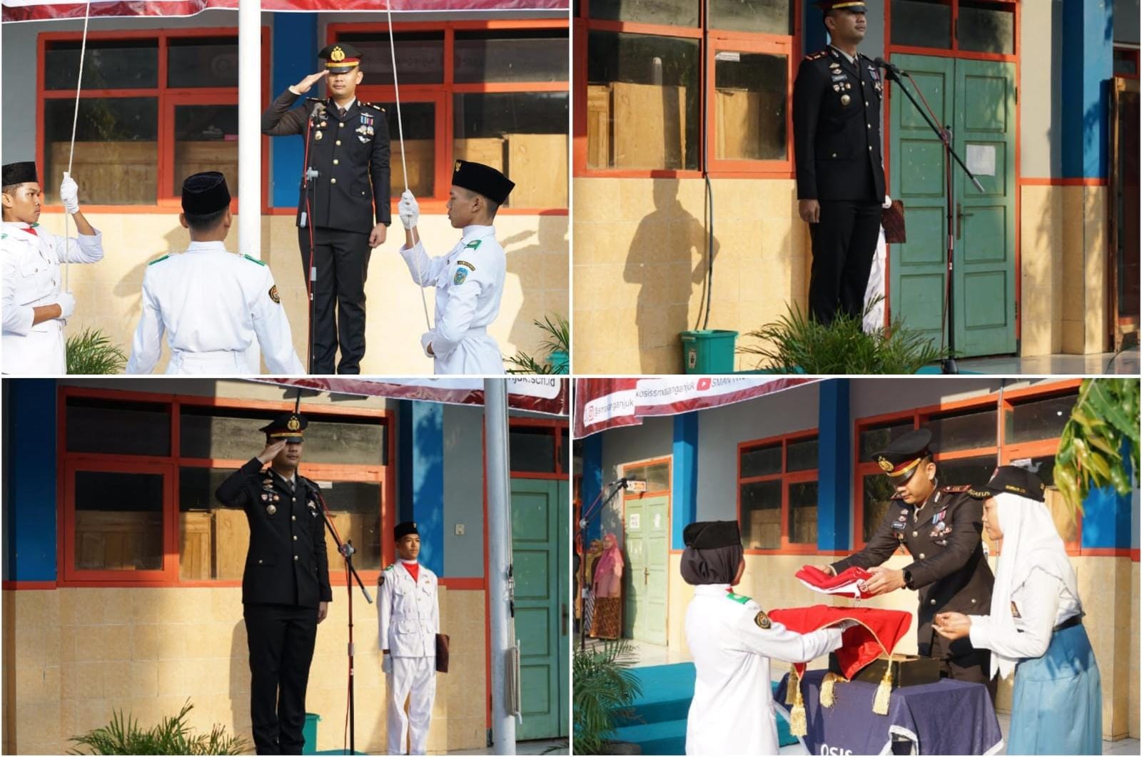Polres Nganjuk dan Polsek Jajaran Serentak Jadi Pembina Upacara HUT RI ke-80