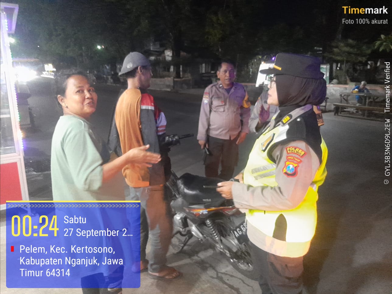 Cegah Gesekan Antar Perguruan Silat, Polsek Kertosono Laksanakan Patroli Blue Light