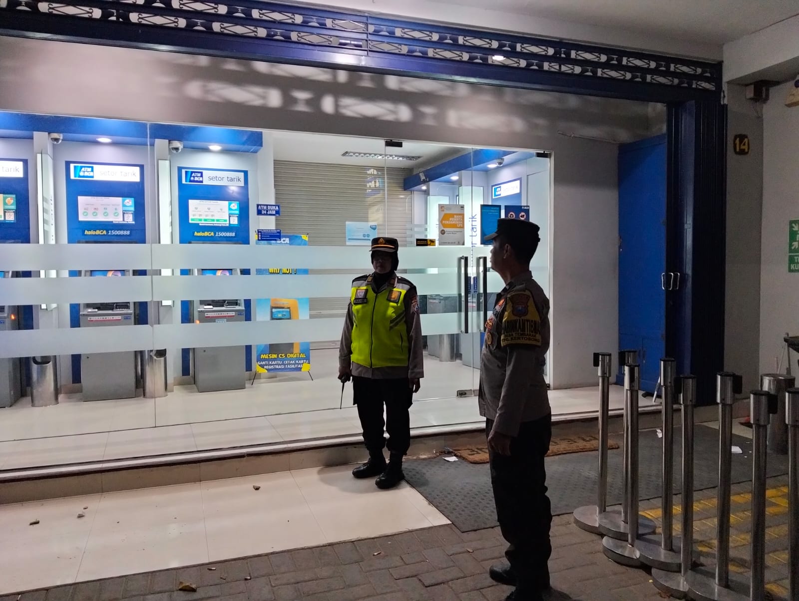 Antisipasi Kejahatan di ATM, Polsek Kertosono Patroli Perbankan