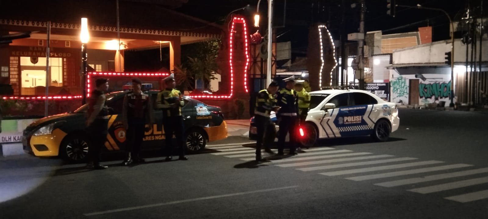 Polsek Nganjuk Kota Gelar Patroli Blue Light dan Razia, Antisipasi Balap Liar Serta Gangguan Kamtibmas