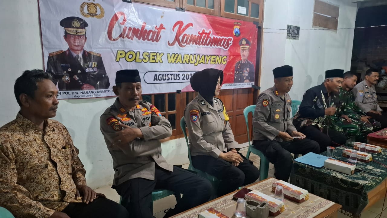 Kelola Situasi Wilayah, Kapolsek Warujayeng Gelar Curhat Kamtibmas Bersama Warga Brumbung